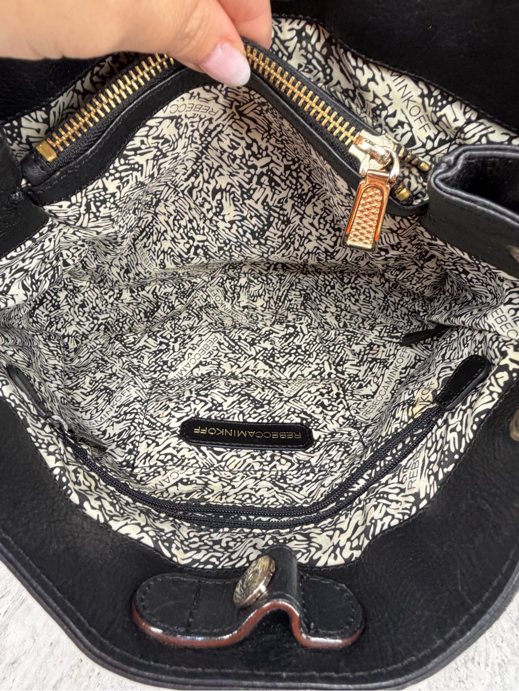 Rebecca Minkoff Swing Convertible Purse Black Leather Chain Strap Vintage Bag — image 3 of 8